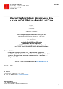 260907 - Pozvánka - TK k zahájení stavby Stávající vodní linky