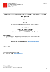260907 - Reminder - Slavnostní otevření denního stacionáře v Praze na Opatově