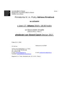 Předávání cen Grand Czech Design 2017