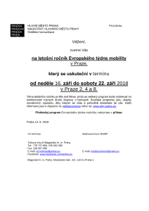Letošní ročník Evropského týdne mobility v Praze