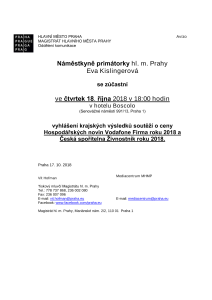 Vyhlášení krajských výsledků soutěží o ceny Hospodářských novin Vodafone Firma roku 2018 a Česká spořitelna Živnostník roku 2018