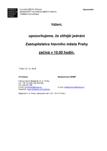 Jednání Zastupitelstva hlavního města Prahy