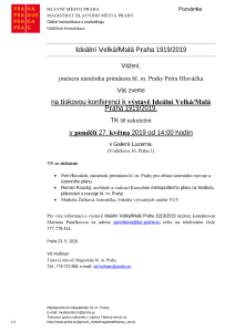 Tisková konference k výstavě Ideální Velká/Malá Praha 1919/2019