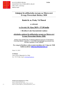 Zahájení Kvalifikačního turnaje na Mistrovství Evropy Powerchair Hockey 2020