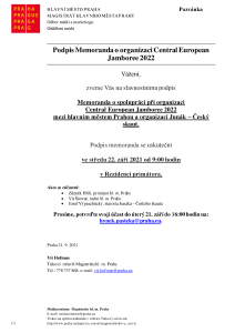 Podpis Memoranda o organizaci Central European  Jamboree 2022