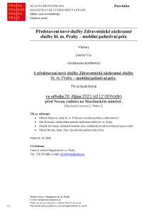 Představení nové služby Zdravotnické záchranné  služby hl. m. Prahy &#8211; mobilní paliativní péče