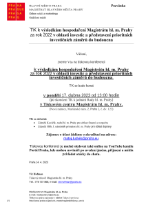 TK k výsledkům hospodaření Magistrátu hl. m. Prahy  za rok 2022