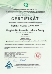 Certifikát ISMS