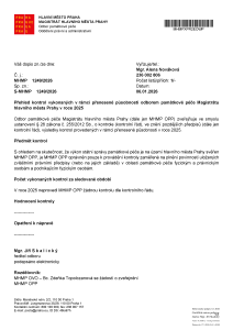 Přehled kontrol za odbor OPP rok 2025
