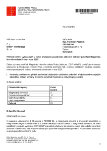 Přehled kontrol za odbor OCP rok 2025