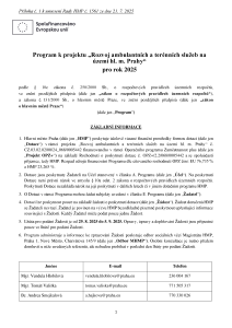 Program k projektu Rozvoj ambulantních a terénních služeb na území hl. m. Prahy