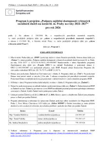 Program k projektu Podpora zajištění dostupnosti vybraných sociálních služeb na území hl. m. Prahy na roky 2024 až 2027 pro rok 2026