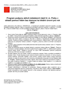 Program podpory aktivit MČ v oblasti pomoci lidem bez domova pro rok 2027