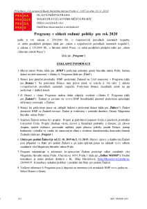 Granty hlavního města Prahy &#8211; Programy v oblasti rodinné politiky pro rok 2020