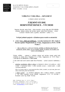 ÚS Horní Počernice - východ; veřejná vyhláška - oznámení, úřední deska