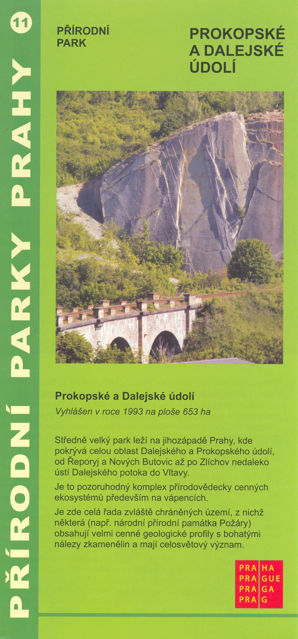 informační materiál Přírodní parky Prahy, č.11 - Prokopské a Dalejské údolí