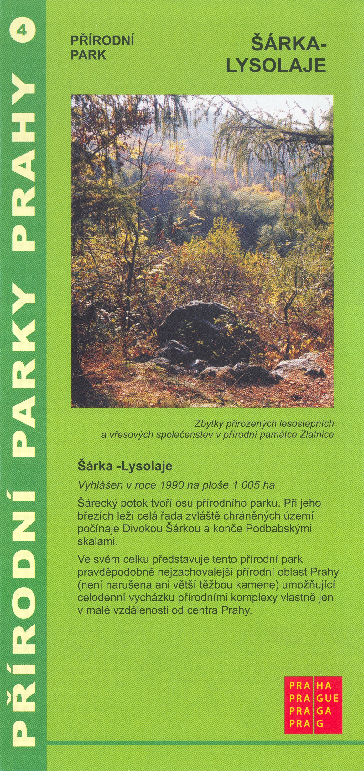 informační materiál Přírodní parky Prahy, č.4 - Šárka-Lysolaje