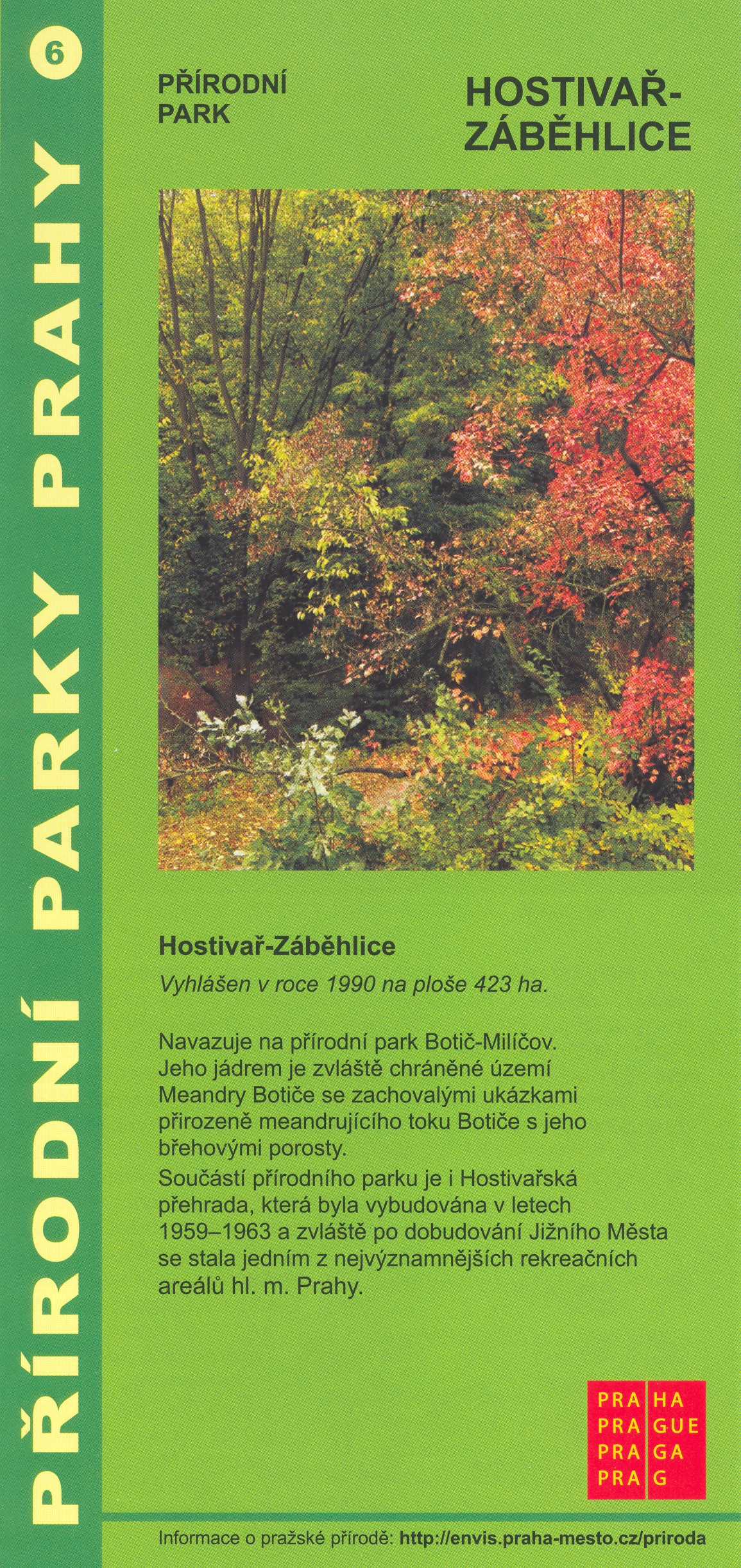 informační materiál Přírodní parky Prahy, č.6 - Hostivař-Záběhlice