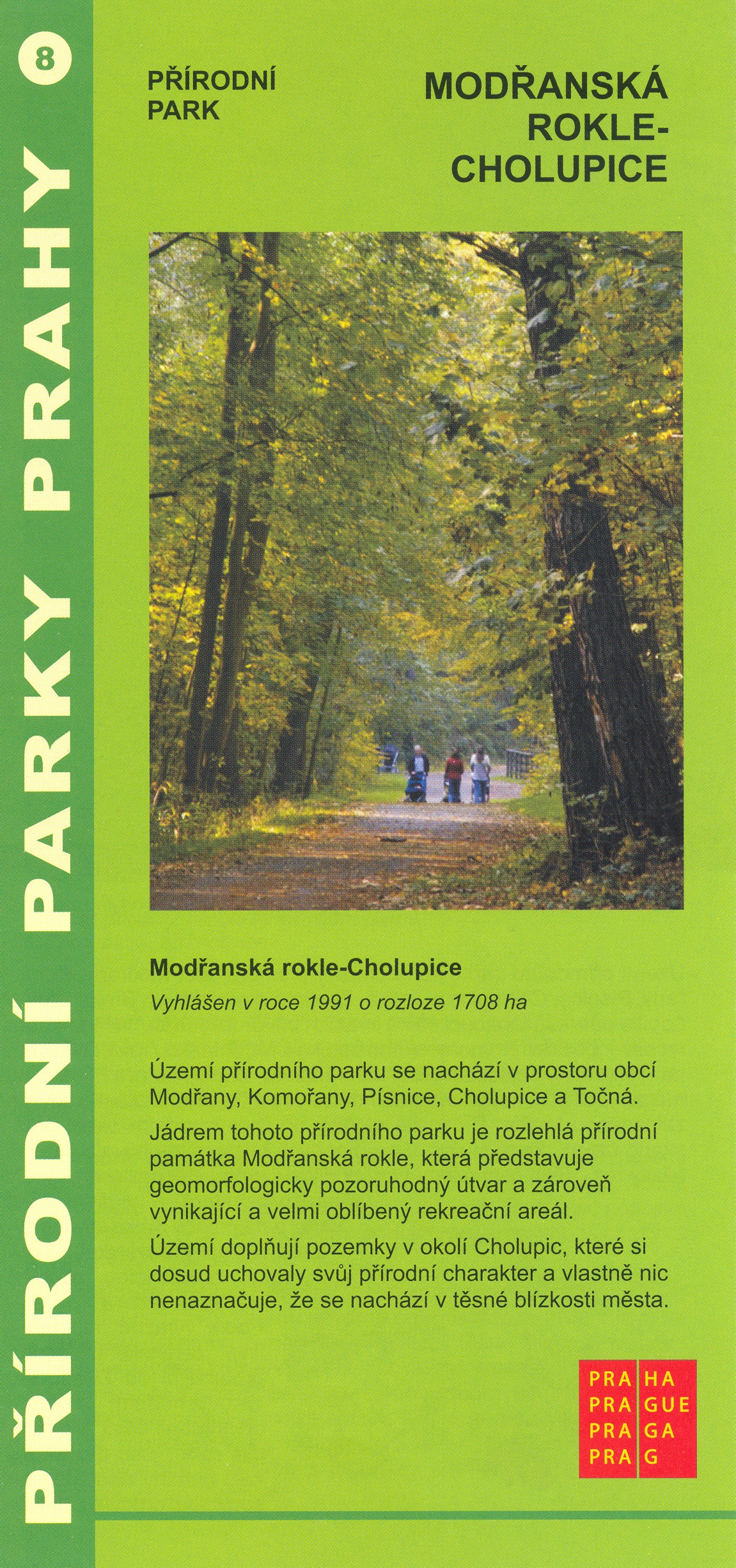 informační materiál Přírodní parky Prahy, č.8 - Modřanská rokle - Cholupice