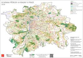 mapa Ochrana přírody a krajiny v Praze, verze 12/2018, ilustrační obr.