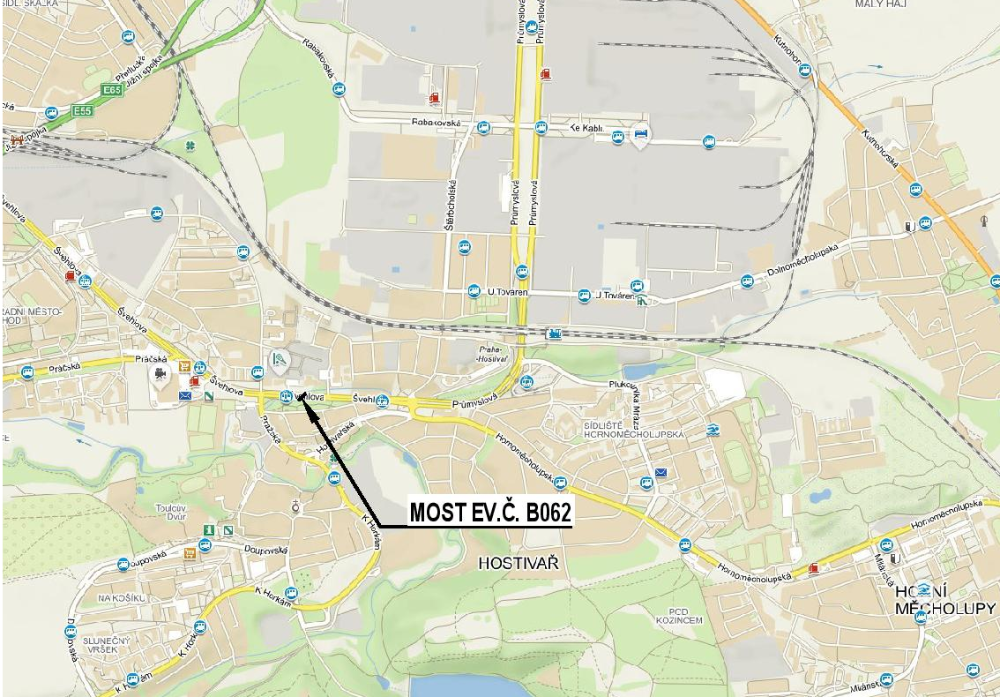 3252122_Mapa s vyznačením mostu na komunikaci Švehlova