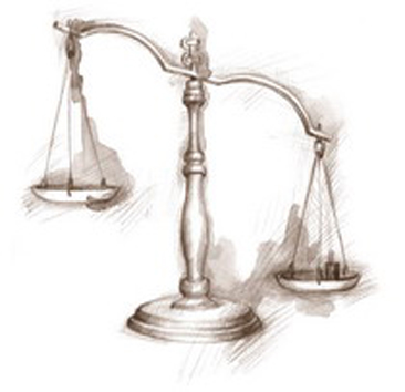 Ilustrační foto - váhy, symbol spravedlnosti