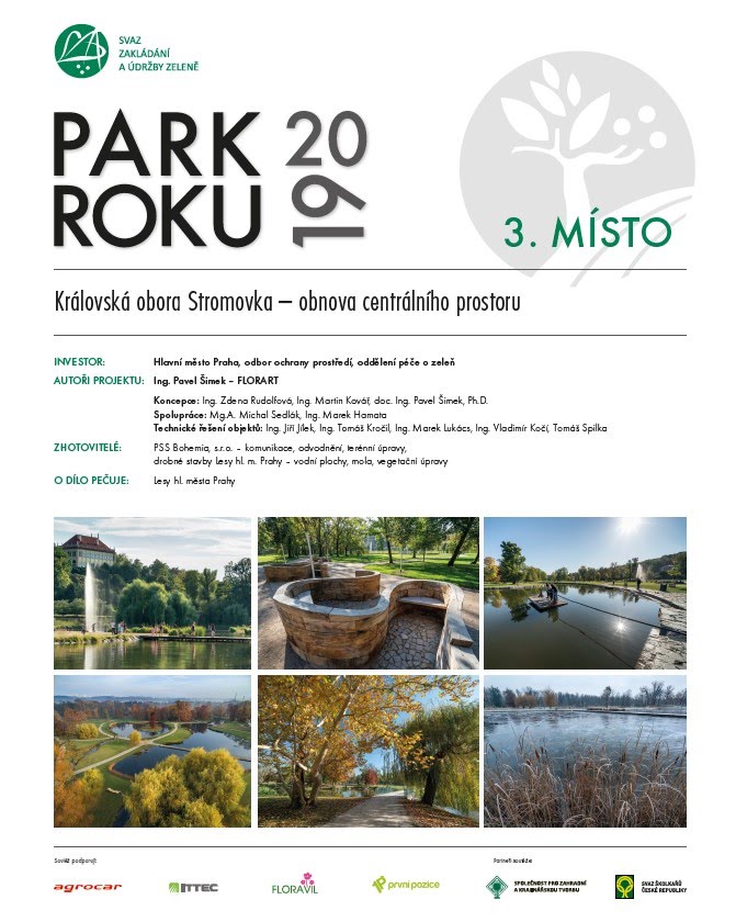 Královská obora Stromovka získala 3. místo v soutěži Park roku 2019