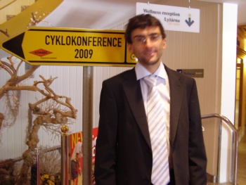 Jaroslav Martinek na cyklokonferenci, 2009. Foto: NaKole.cz.