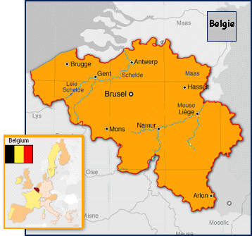 belgie - mapa
