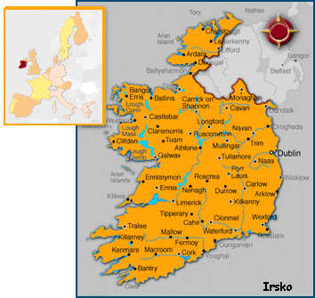 irsko - map