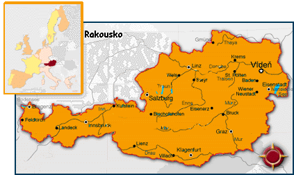 mapa rakouska