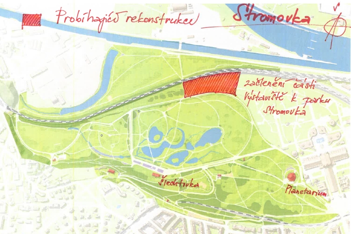 Stromovka, realizace rekonstrukce přičleněné části Výstaviště k parku Stromovka, 2022
