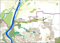trasa podél drahanského potoka - orientační mapka (ke zvětšení)