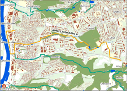 trasa podél lhoteckého potoka - orientační mapka (ke zvětšení)