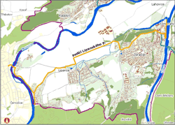 tras podél lipanského potoka - orientační mapka (ke zvětšení)