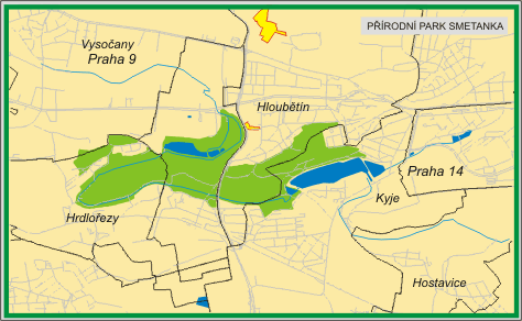 Přírodní park Smetanka - orientační mapka