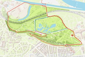 Královská obora Stromovka, orientační mapa - běžecké trasy (300 pxl)