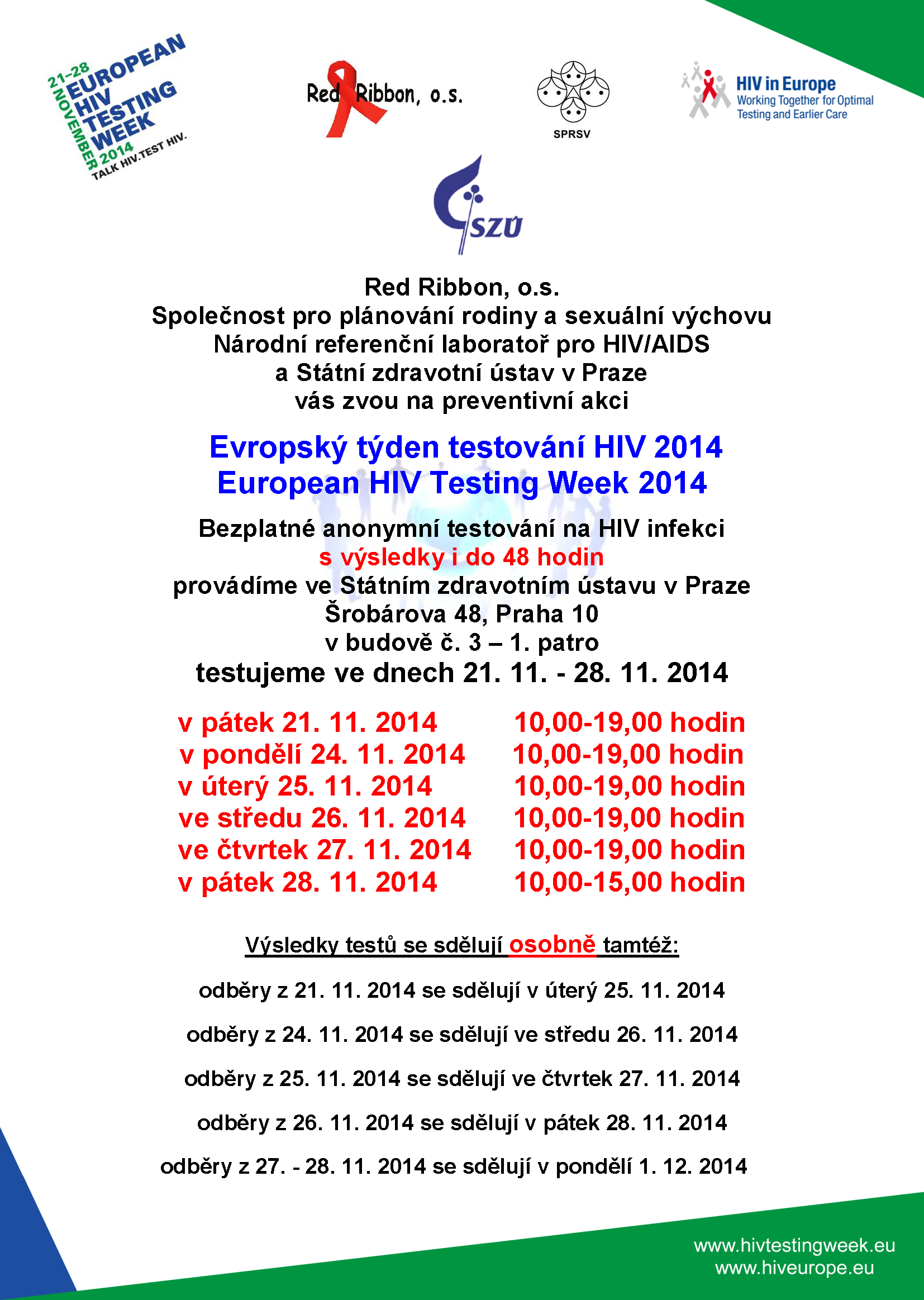 Evropský týden testování HIV 2014