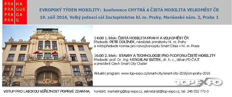 Evropský Týden mobility: konference Chytrá a čistá mobilita velkoměst ČR