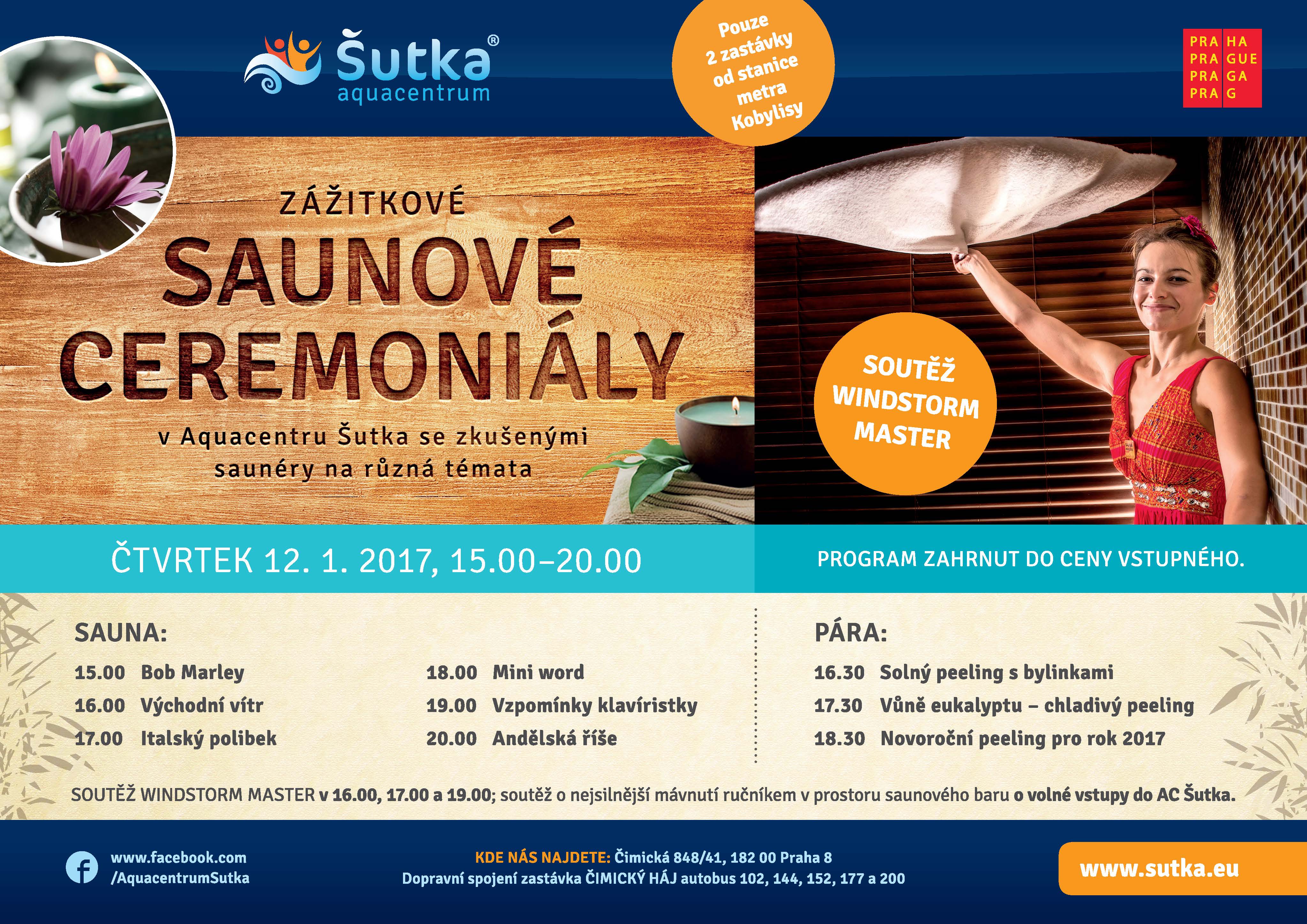 Novoroční saunové ceremoniály v Aquacentru Šutka