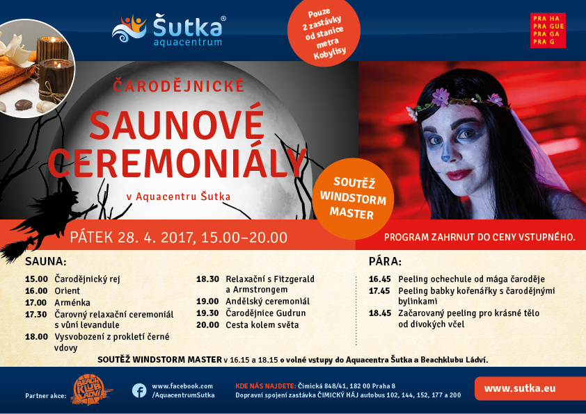 Čarodějnicé saunové ceremoniály v Aquacentru Šutka