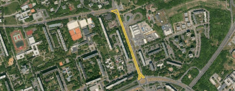 Mapa s vyznačením rekonstruovaného úseku