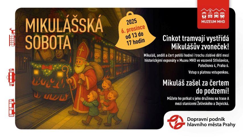 Vizuál Mikulášské soboty v metru a v Muzeu MHD