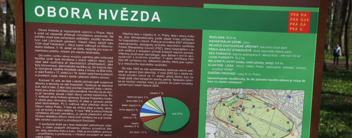 Ilustrační foto - informační tabule v oboře