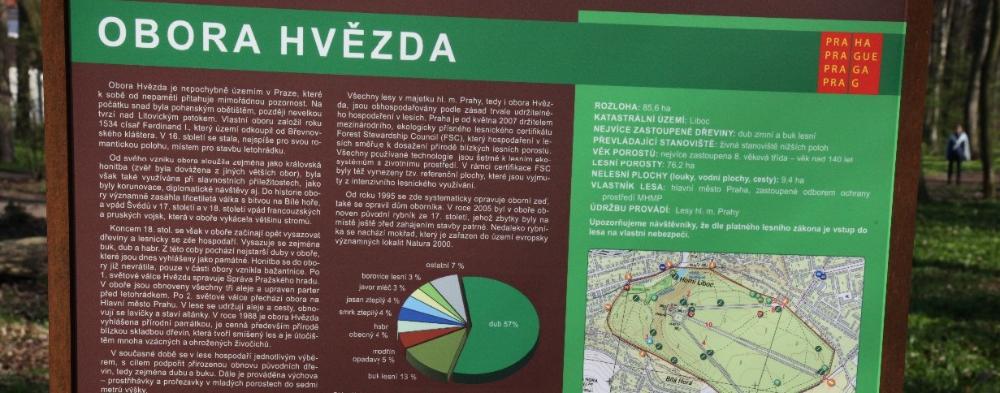 Ilustrační foto - informační tabule v oboře