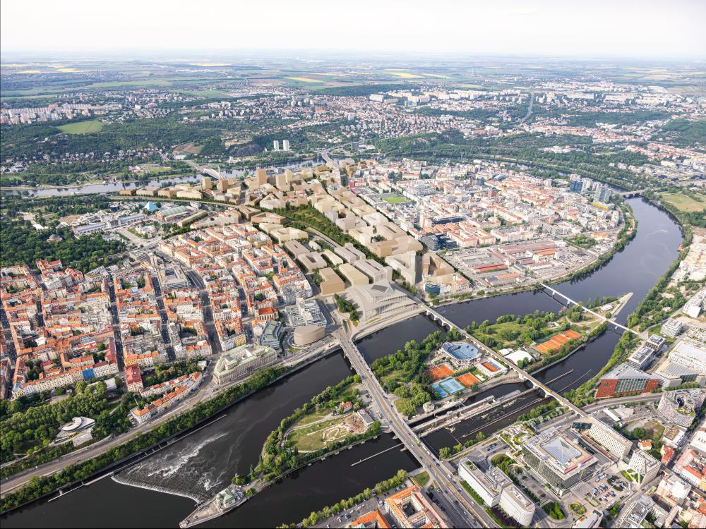 Vizualizace územní studie Holešovice Bubny – Zátory II